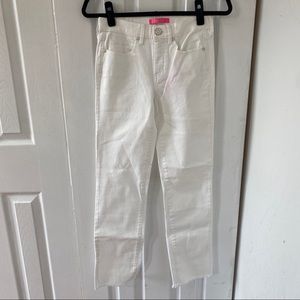Lilly Pulitzer white frayed hem jeans size 0